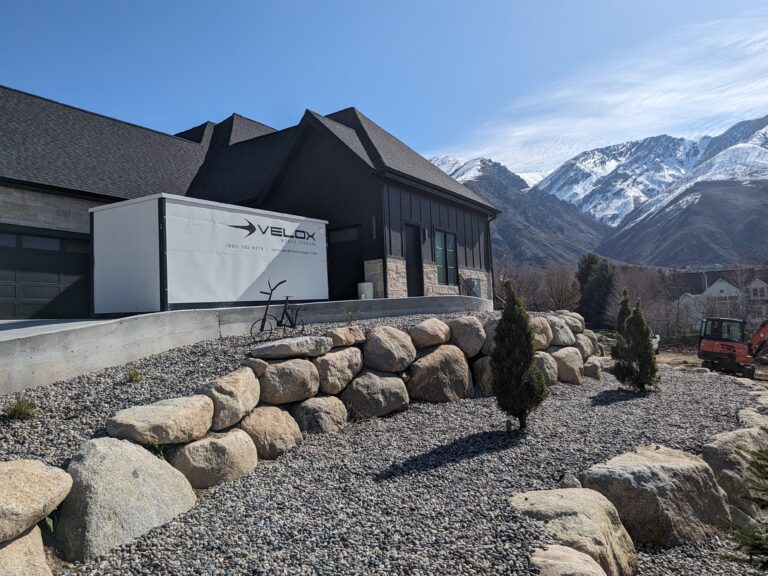 Storage container in driveway